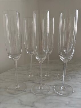 Calvin Klein Vintage Clear Champagne Flutes - Set of 6